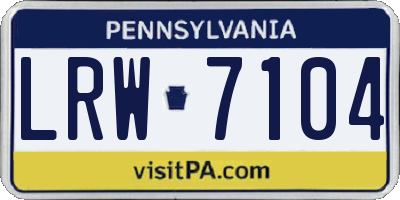 PA license plate LRW7104