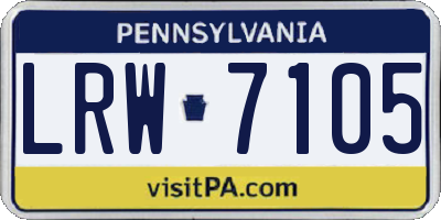 PA license plate LRW7105