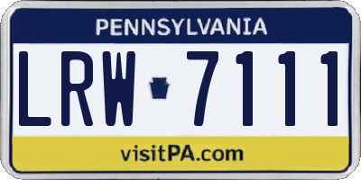 PA license plate LRW7111