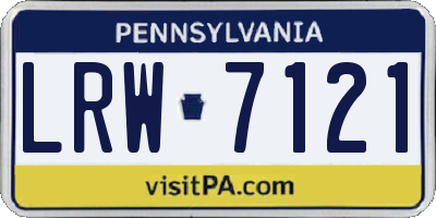 PA license plate LRW7121