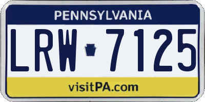 PA license plate LRW7125