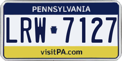 PA license plate LRW7127