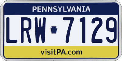 PA license plate LRW7129