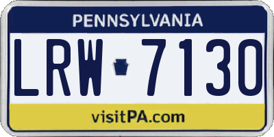 PA license plate LRW7130