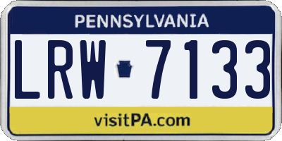 PA license plate LRW7133