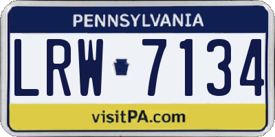 PA license plate LRW7134