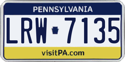 PA license plate LRW7135
