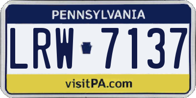 PA license plate LRW7137