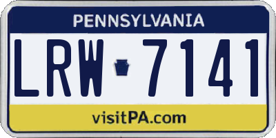 PA license plate LRW7141