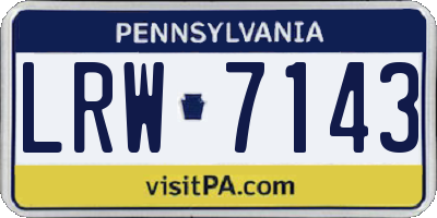 PA license plate LRW7143