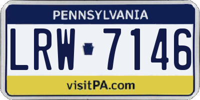 PA license plate LRW7146