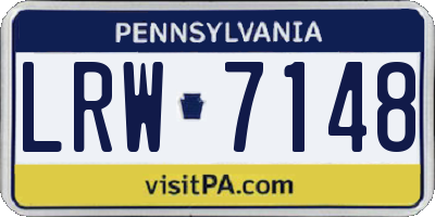 PA license plate LRW7148