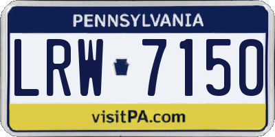 PA license plate LRW7150