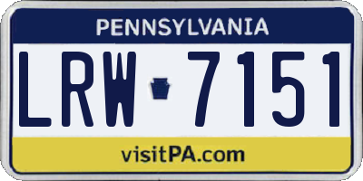 PA license plate LRW7151