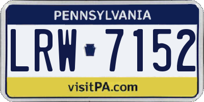 PA license plate LRW7152