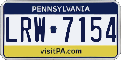 PA license plate LRW7154