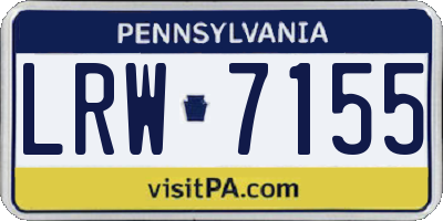 PA license plate LRW7155