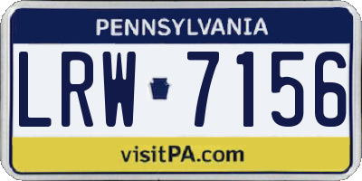 PA license plate LRW7156
