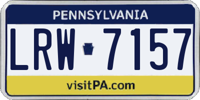 PA license plate LRW7157