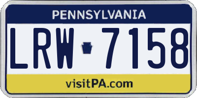PA license plate LRW7158