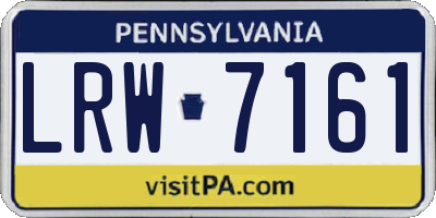 PA license plate LRW7161