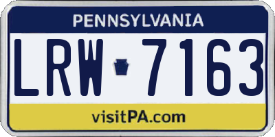 PA license plate LRW7163