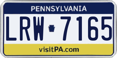 PA license plate LRW7165