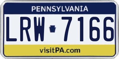 PA license plate LRW7166