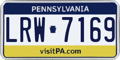 PA license plate LRW7169