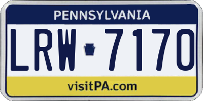 PA license plate LRW7170