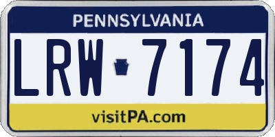 PA license plate LRW7174
