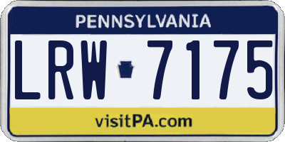 PA license plate LRW7175
