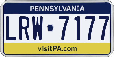 PA license plate LRW7177