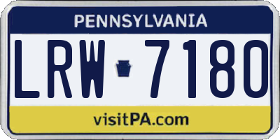 PA license plate LRW7180