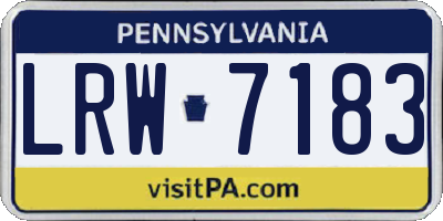 PA license plate LRW7183