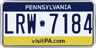 PA license plate LRW7184