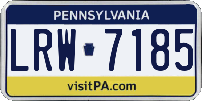 PA license plate LRW7185