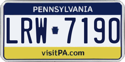 PA license plate LRW7190