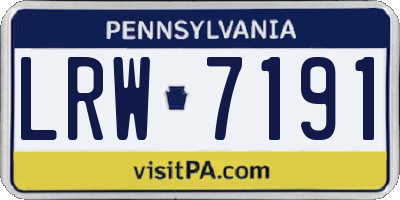 PA license plate LRW7191