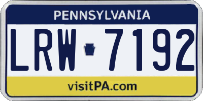 PA license plate LRW7192