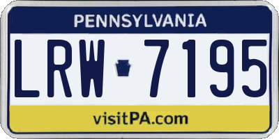 PA license plate LRW7195
