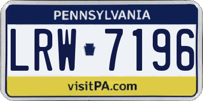 PA license plate LRW7196