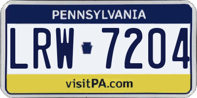 PA license plate LRW7204