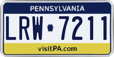 PA license plate LRW7211