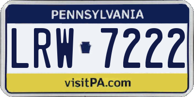PA license plate LRW7222