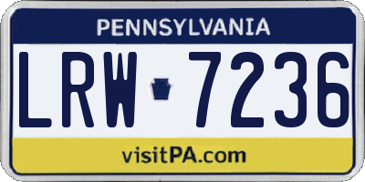 PA license plate LRW7236