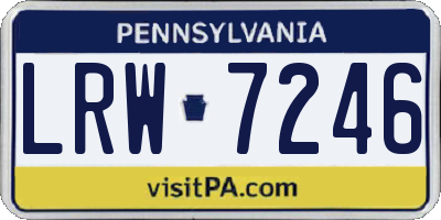 PA license plate LRW7246