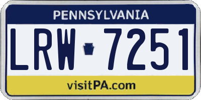 PA license plate LRW7251