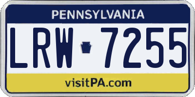 PA license plate LRW7255