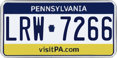 PA license plate LRW7266